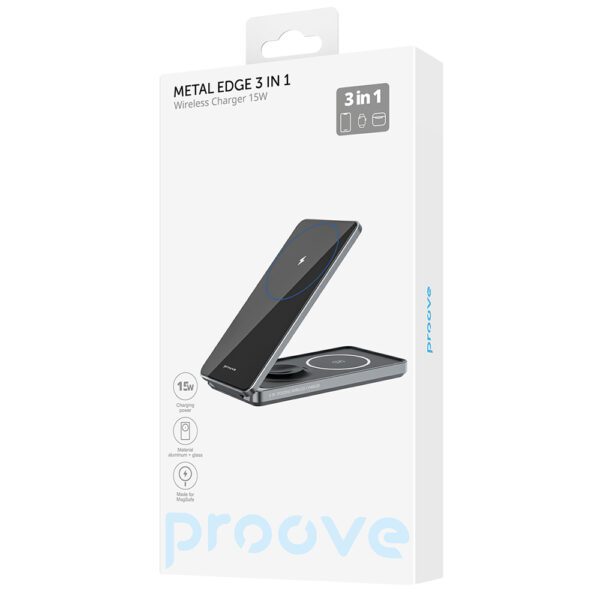 Proove wireless charger Metal Edge 3 in 1 gray
