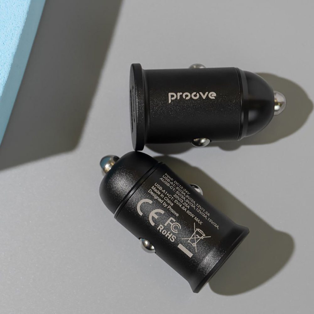 436097_oryg Proove Tiny Power Pro PD car charger USB-C + USB-A 65W black