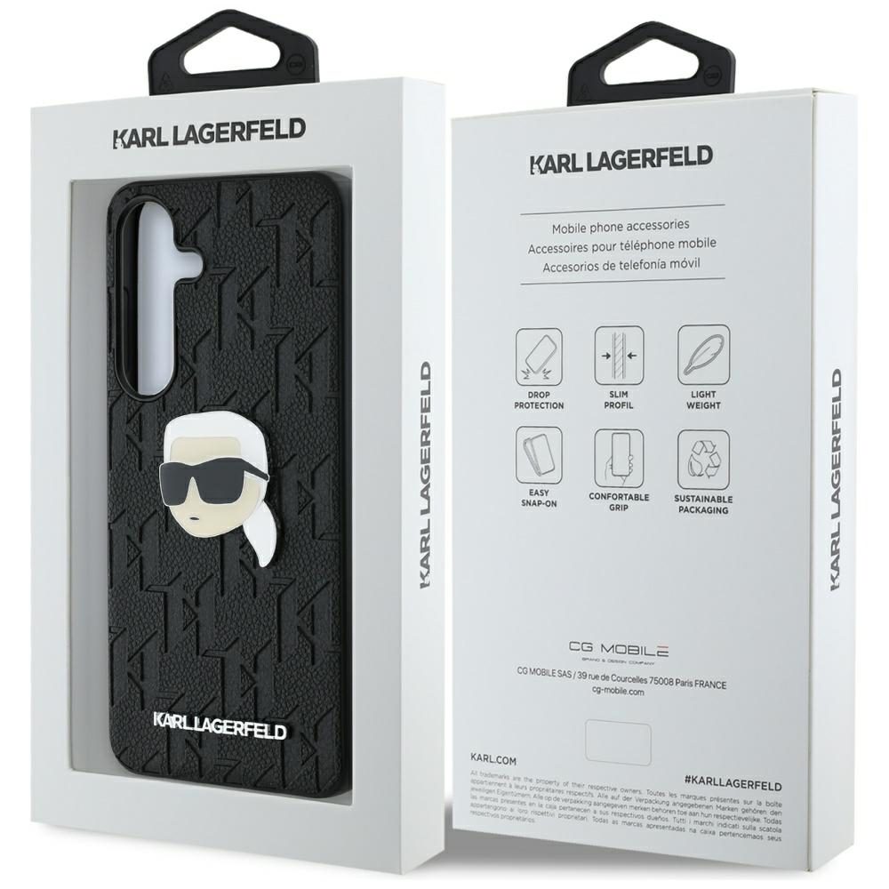 437349_oryg Karl Lagerfeld HC PU Monogram K. Head Pin case for Samsung Galaxy S25 black