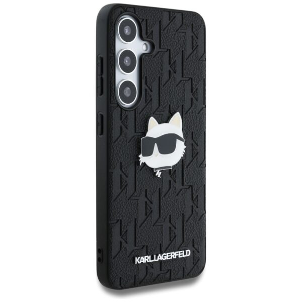 437362_oryg Karl Lagerfeld HC PU Monogram Choupette Head Pin case for Samsung Galaxy S25 black