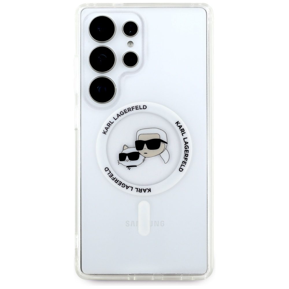 Karl Lagerfeld HC Magnetic IML Metal KC Heads case for Samsung Galaxy S25 Ultra white