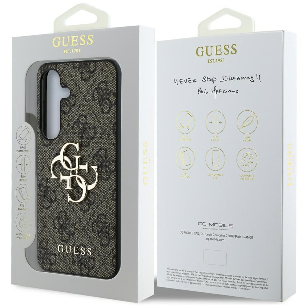 437487_oryg Guess HC 4G PU Big Logo case for Samsung Galaxy S25 brown