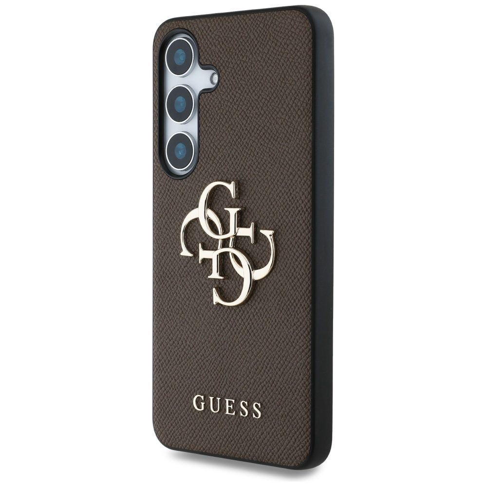 Guess HC PU Grained Big 4G and Classic Logo case for Samsung Galaxy S25 brown