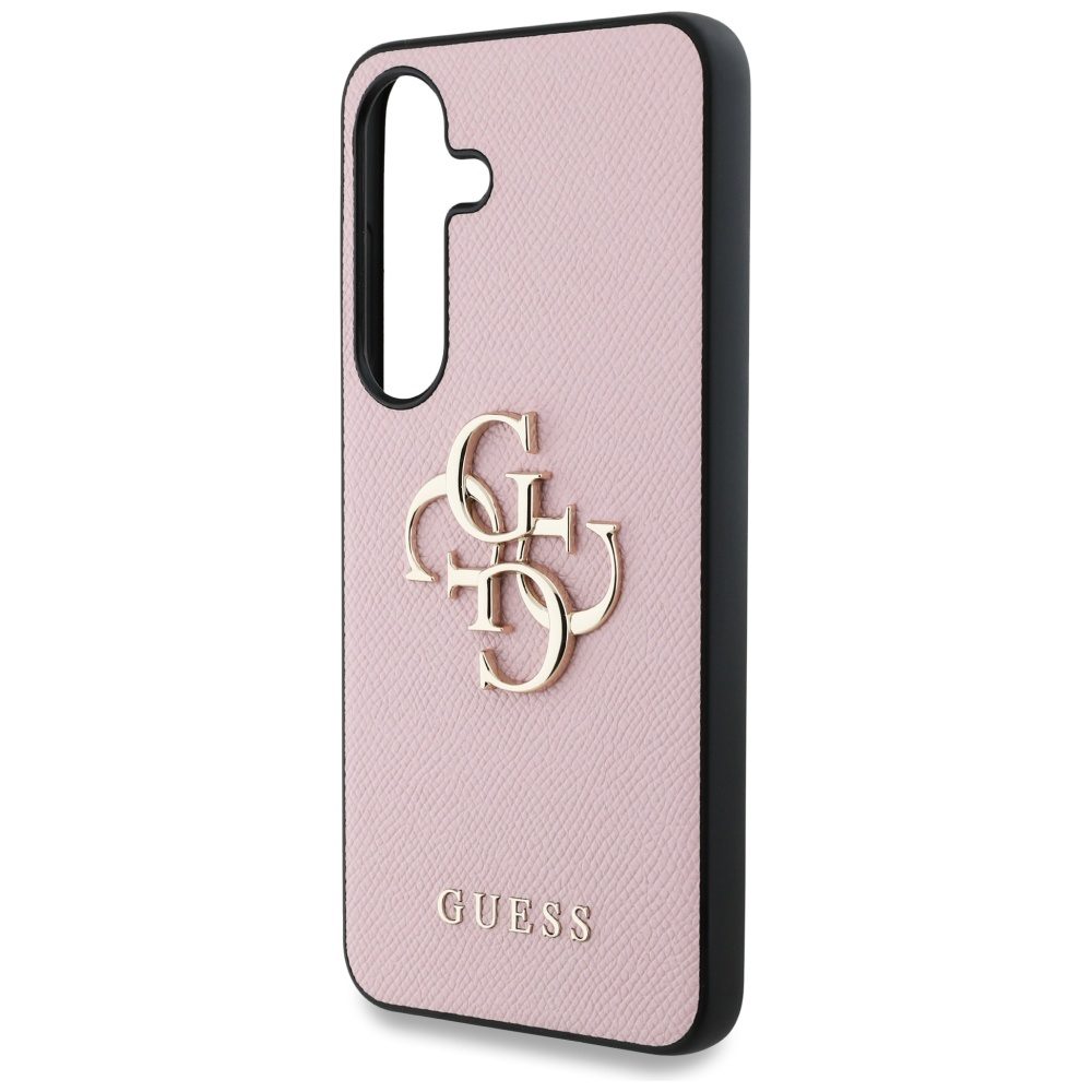 Guess HC PU Grained Big 4G and Classic Logo case for Samsung Galaxy S25 pink