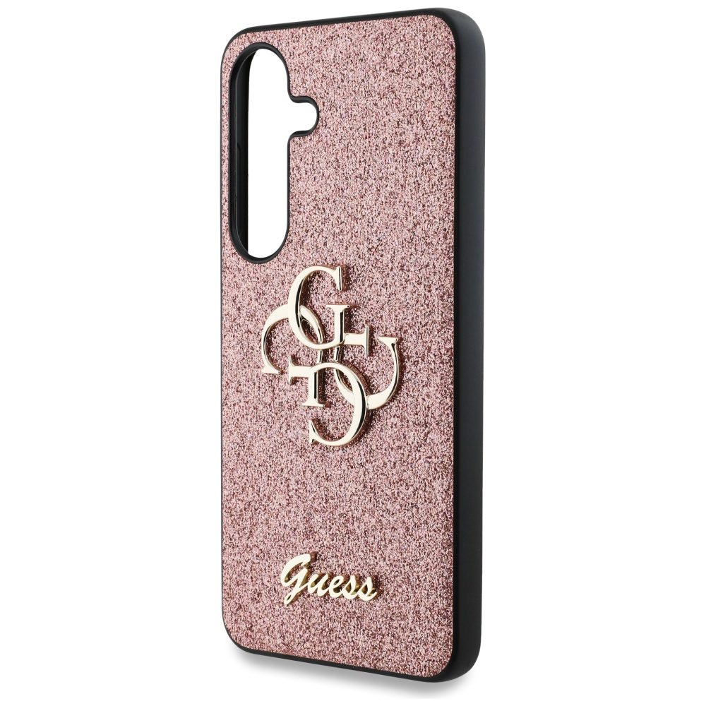 Guess HC Fixed Glitter Big 4G case for Samsung Galaxy S25 pink