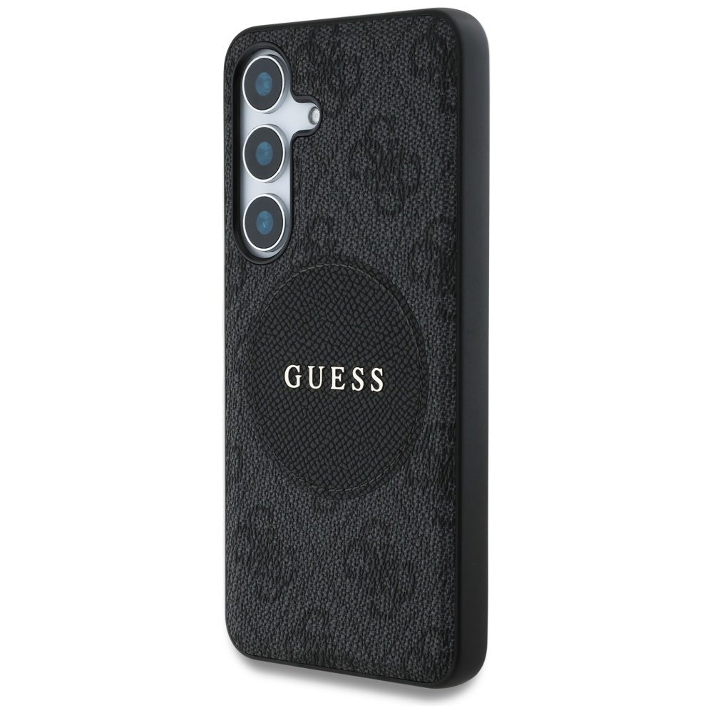 Guess HC MagSafe PU 4G Circle Classic Logo case for Samsung Galaxy S25 black