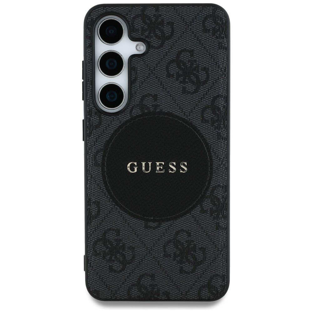 Guess HC MagSafe PU 4G Circle Classic Logo case for Samsung Galaxy S25 black
