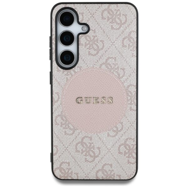 Guess HC MagSafe PU 4G Circle Classic Logo case for Samsung Galaxy S25 pink