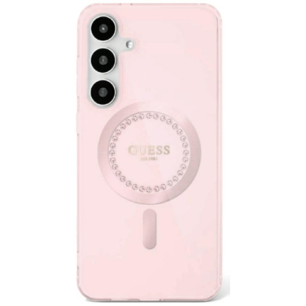 437709_oryg Guess HC Magnetic IML Rhinestones case for Samsung Galaxy S25 pink