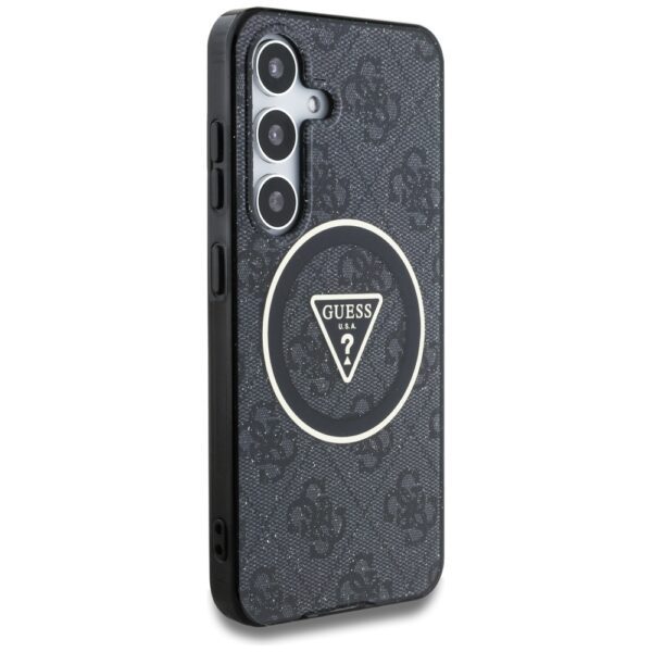Guess HC Magnetic IML Metal Glitter 4G Circle Triangle case for Samsung Galaxy S25 black