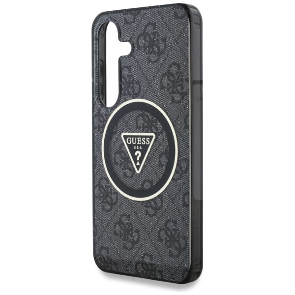Guess HC Magnetic IML Metal Glitter 4G Circle Triangle case for Samsung Galaxy S25 black