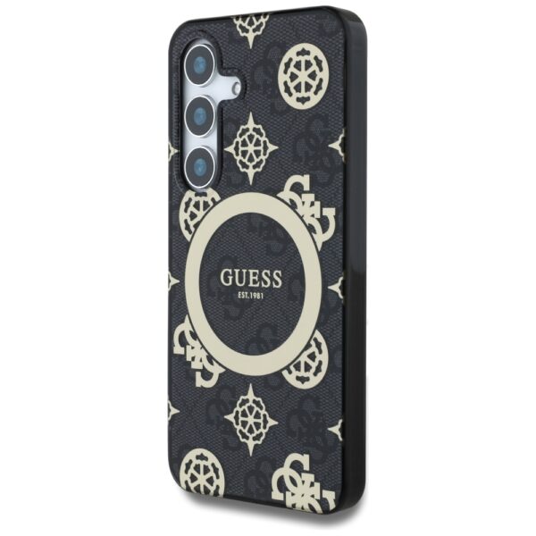 Guess HC Magnetic IML Peony on 4G Background case for Samsung Galaxy S25 black