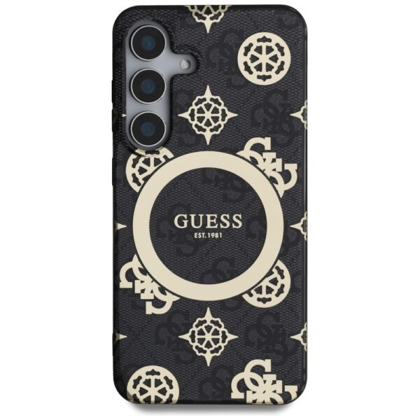 Guess HC Magnetic IML Peony on 4G Background case for Samsung Galaxy S25 black