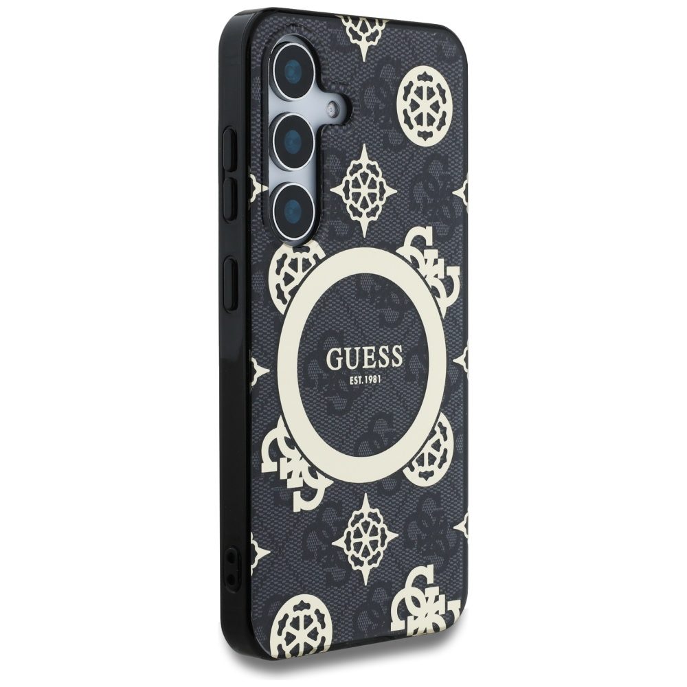 Guess HC Magnetic IML Peony on 4G Background case for Samsung Galaxy S25 black