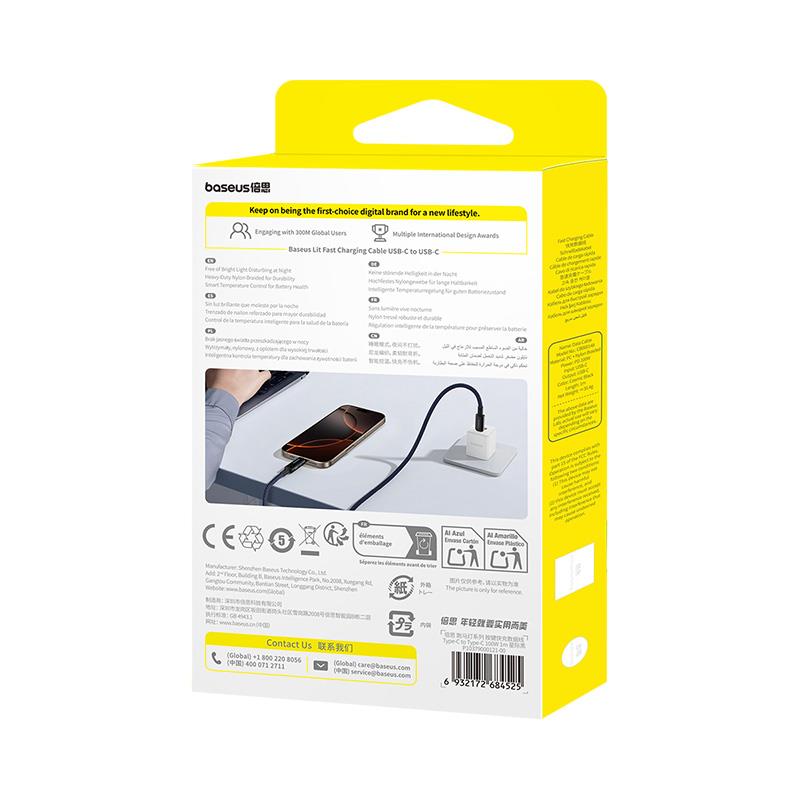 437803_oryg Baseus Lit Cable USB-C - USB-C 2m 100W Cosmic Black