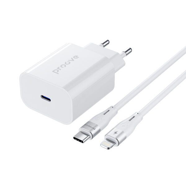 Proove Rapid PD wall charger USB-C 20W with cable USB-C - Lightning 27W white