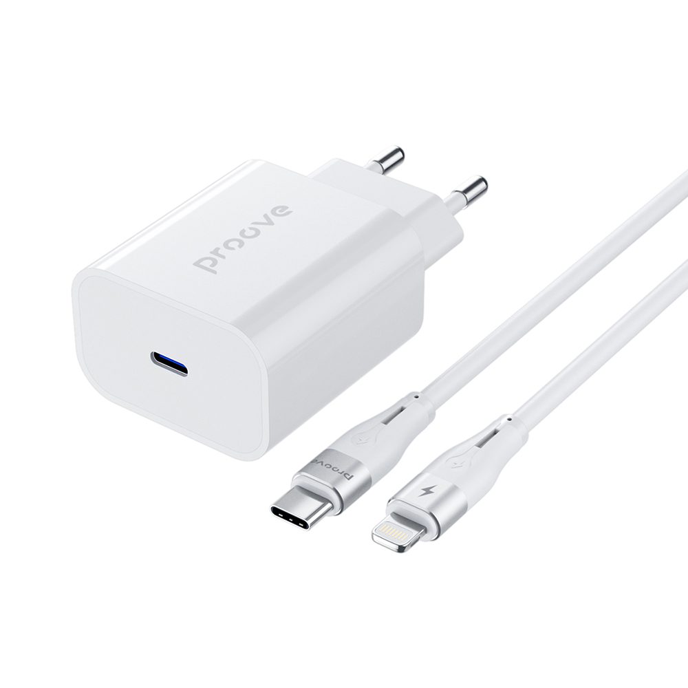 437925_oryg Proove Rapid PD wall charger USB-C 20W with cable USB-C - Lightning 27W white