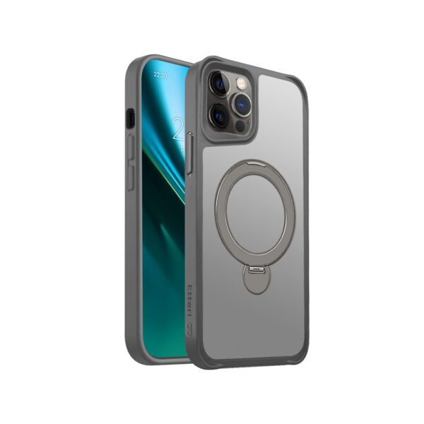 438581_oryg Etteri Matt Mag Ring case for iPhone 12 / 12 Pro 6,1" grey