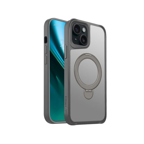 438623_oryg Etteri Matt Mag Ring case for iPhone 15 6,1" grey
