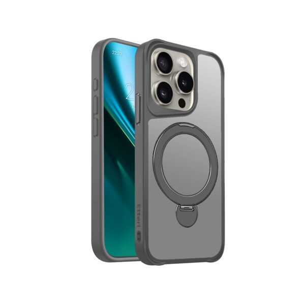438633_oryg Etteri Matt Mag Ring case for iPhone 15 Pro 6,1" grey