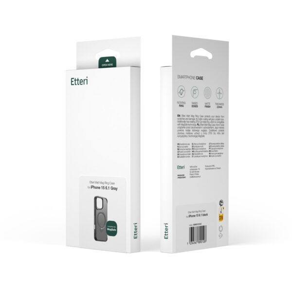 438642_oryg Etteri Matt Mag Ring case for iPhone 15 Pro 6,1" grey