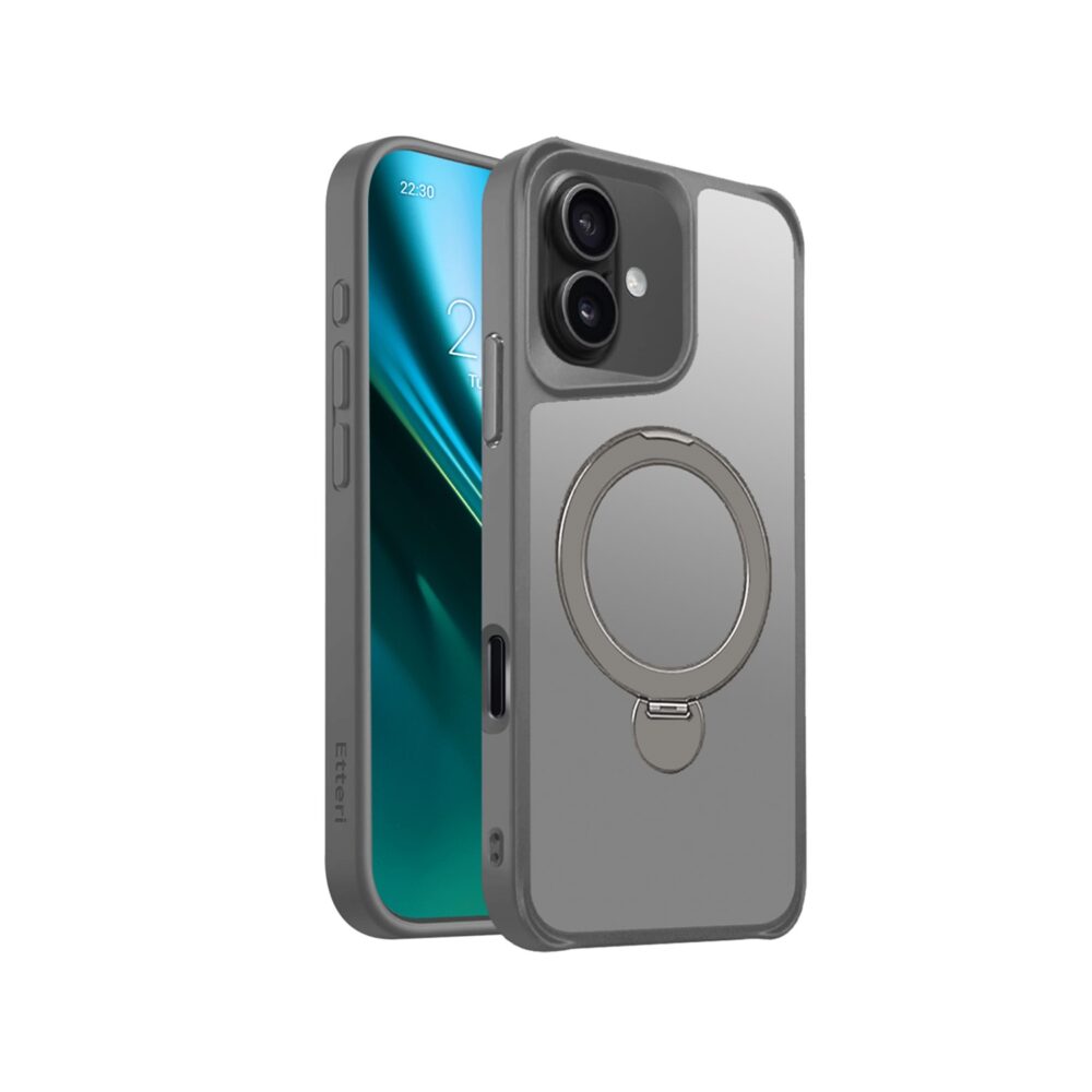 438653_oryg Etteri Matt Mag Ring case for iPhone 16 6,1" grey