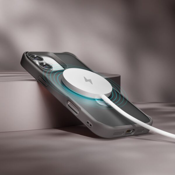 Etteri Matt Mag Ring case for iPhone 16 6,1" grey