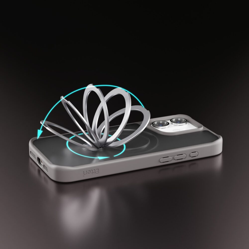 438661_oryg Etteri Matt Mag Ring case for iPhone 16 6,1" grey