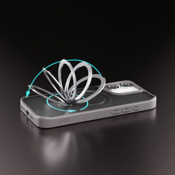Etteri Matt Mag Ring case for iPhone 16 6,1" grey