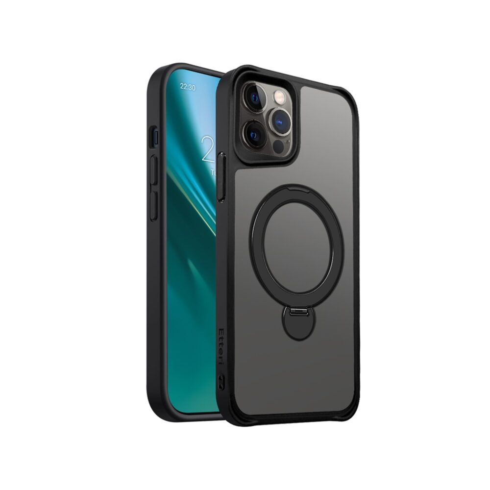 438693_oryg Etteri Matt Mag Ring case for iPhone 12 / 12 Pro 6,1" black
