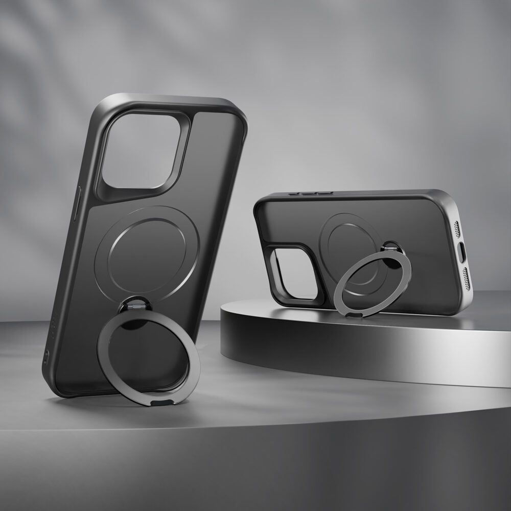 438717_oryg Etteri Matt Mag Ring case for iPhone 14 6,1" black