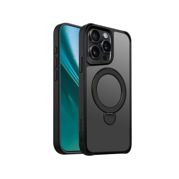 Etteri Matt Mag Ring case for iPhone 15 Pro Max 6,7" black