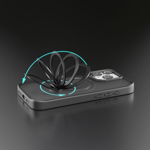 Etteri Matt Mag Ring case for iPhone 15 Pro Max 6,7" black