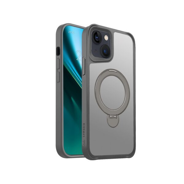 438812_oryg Etteri Matt Mag Ring case for iPhone 14 6,1" grey