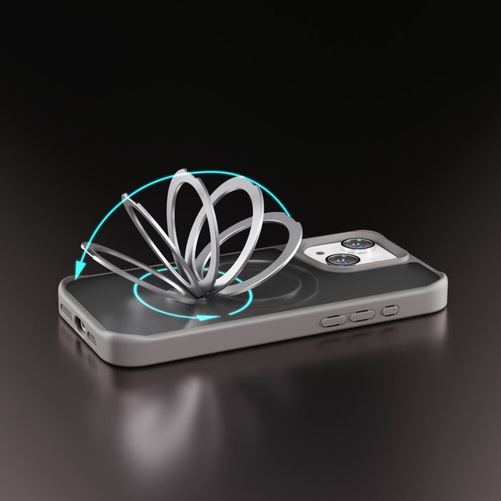 438820_oryg Etteri Matt Mag Ring case for iPhone 14 6,1" grey