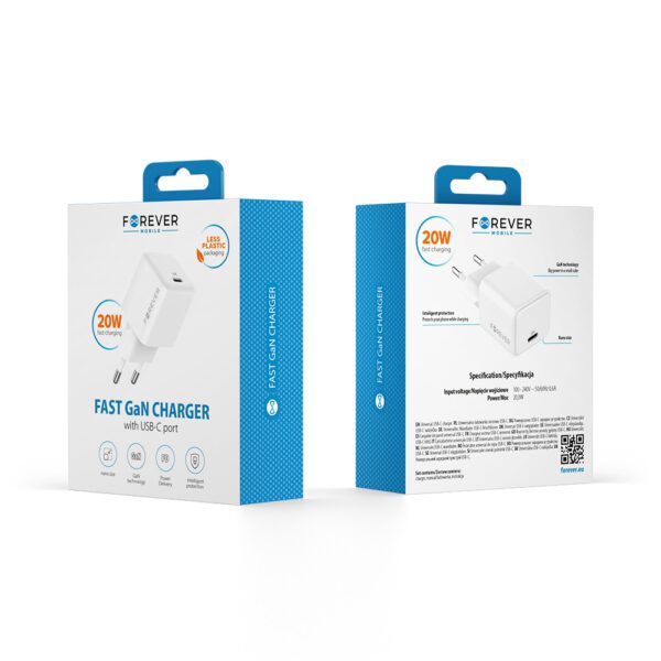 439669_oryg Forever TC-08-20C GaN PD charger 1x USB-C 20W white