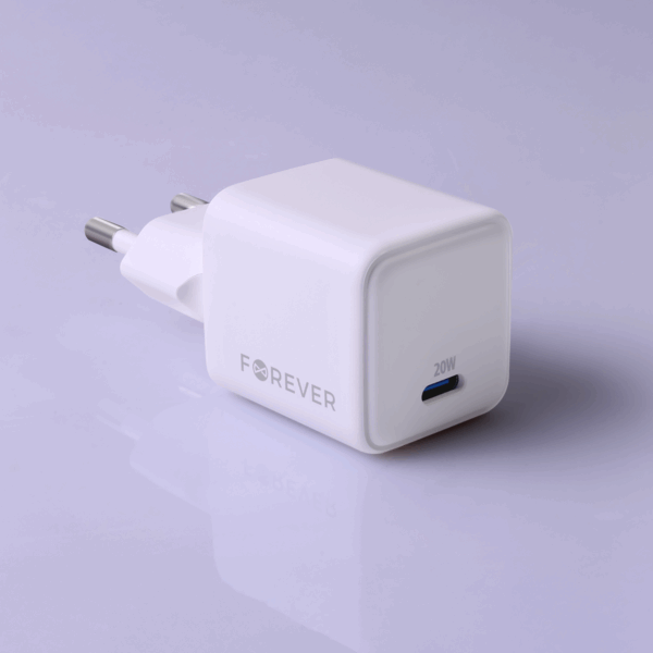 440222_oryg Forever TC-08-20C GaN PD charger 1x USB-C 20W white