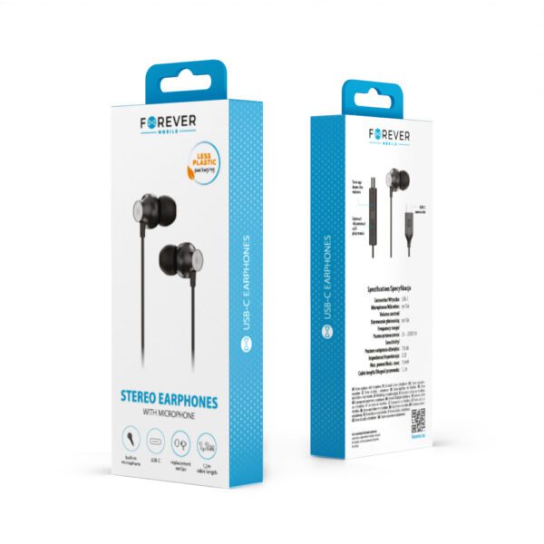 Forever wired earphones EP-02  USB-C black