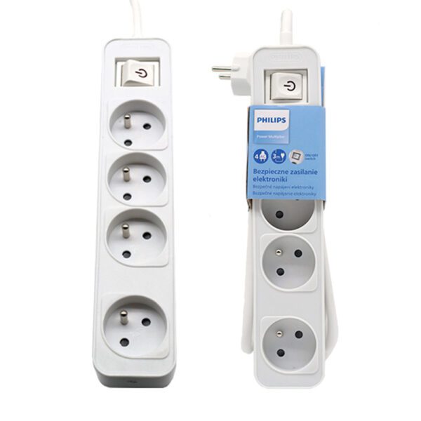 440511_oryg Power strip PHILIPS extension cord 4 sockets 3m 10A white