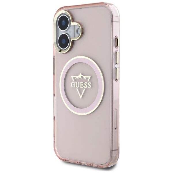 442050_oryg Guess Hardcase MagSafe IML Metal Mountain Logo Case for iPhone 16 6,1" Pink