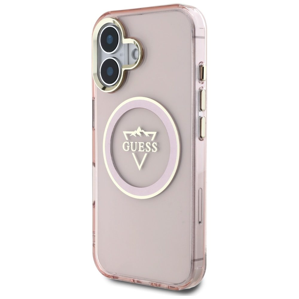 442050_oryg Guess Hardcase MagSafe IML Metal Mountain Logo Case for iPhone 16 6,1" Pink