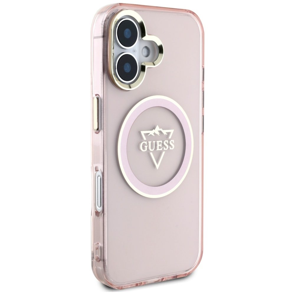 442052_oryg Guess Hardcase MagSafe IML Metal Mountain Logo Case for iPhone 16 6,1" Pink