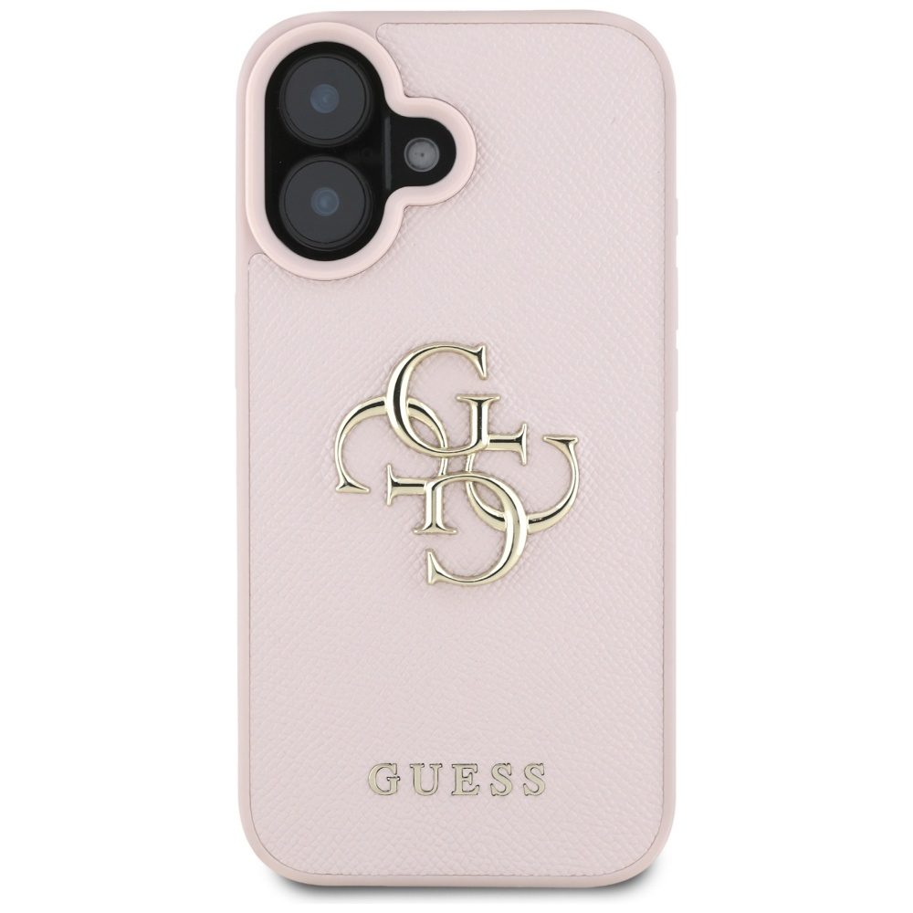 Guess Hardcase PU Grained Big 4G and Classic Logo Case for iPhone 16 6,1" Pink