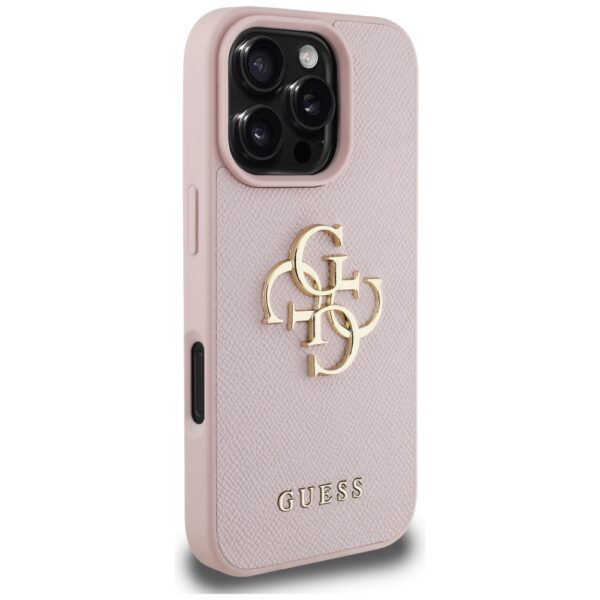 Guess Hardcase PU Grained Big 4G and Classic Logo Case for iPhone 16 Pro 6,3" Pink
