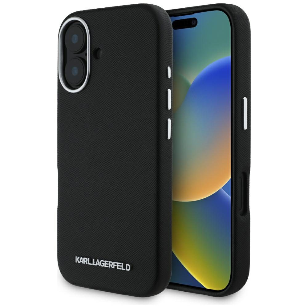 Karl Lagerfeld Hardcase MagSafe FW Saffiano Metal Logo case for iPhone 16 6,1" Black