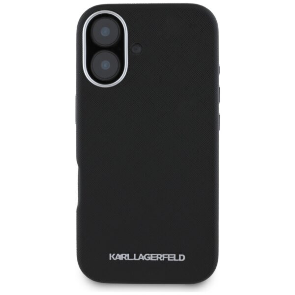 Karl Lagerfeld Hardcase MagSafe FW Saffiano Metal Logo case for iPhone 16 6,1" Black