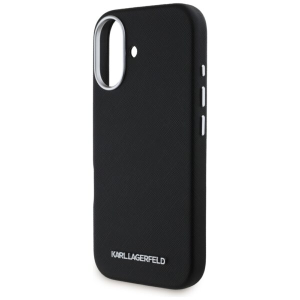 Karl Lagerfeld Hardcase MagSafe FW Saffiano Metal Logo case for iPhone 16 6,1" Black