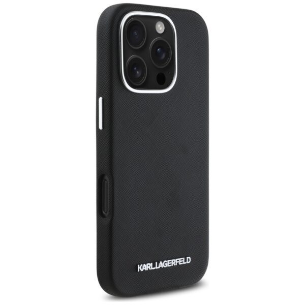 Karl Lagerfeld Hardcase MagSafe FW Saffiano Metal Logo case for iPhone 16 Pro 6,3" Black