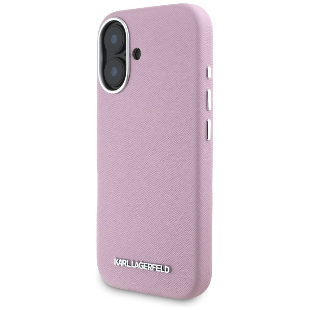 Karl Lagerfeld Hardcase MagSafe FW Saffiano Metal Logo case for iPhone 16 6,1" Pink