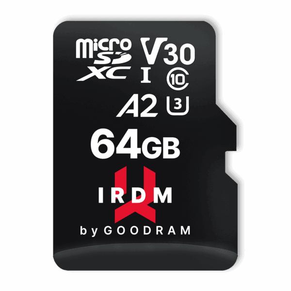 GoodRam memory card IRDM 64GB microSD UHS-I U3 V30 with adapter